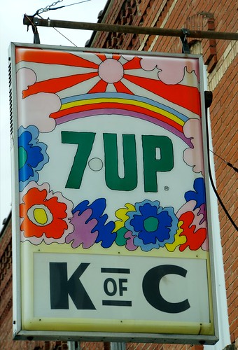 Knights of Columbus - 7Up sign, Bronson, Michigan