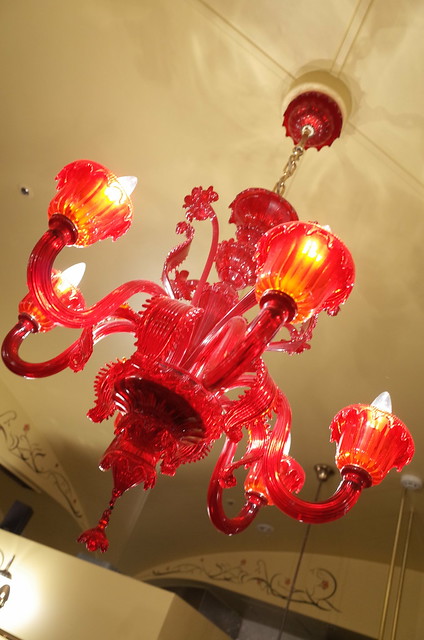 red chandelier