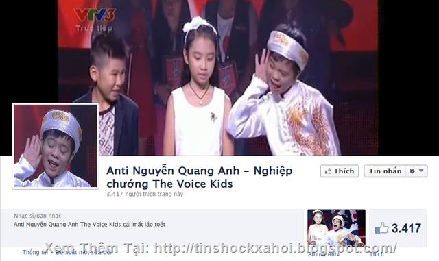 Xuất hiện nhiều fanpage Anti Quang Anh-The Voice Kids