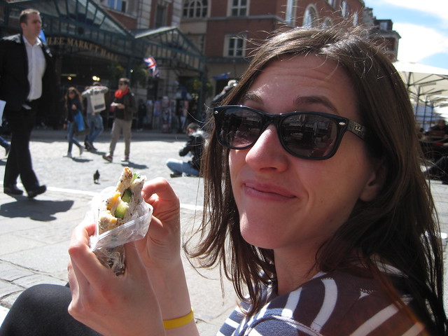 Having a sandwich in London