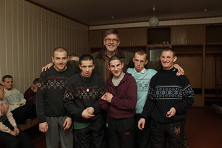Dr. Ken Ney with boys from Romaniv orphanage