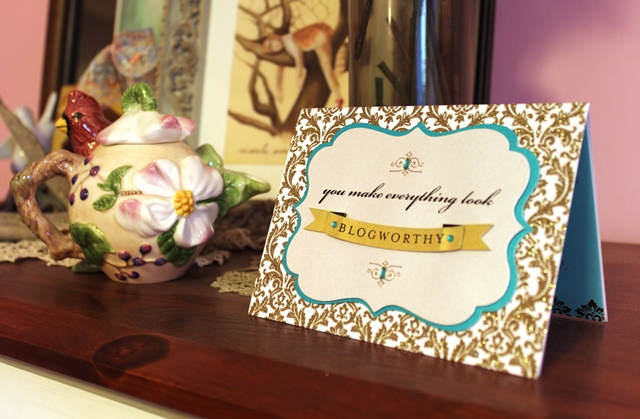 You Make Everything Look Blogworthy Greeting Card Sparkly Gold