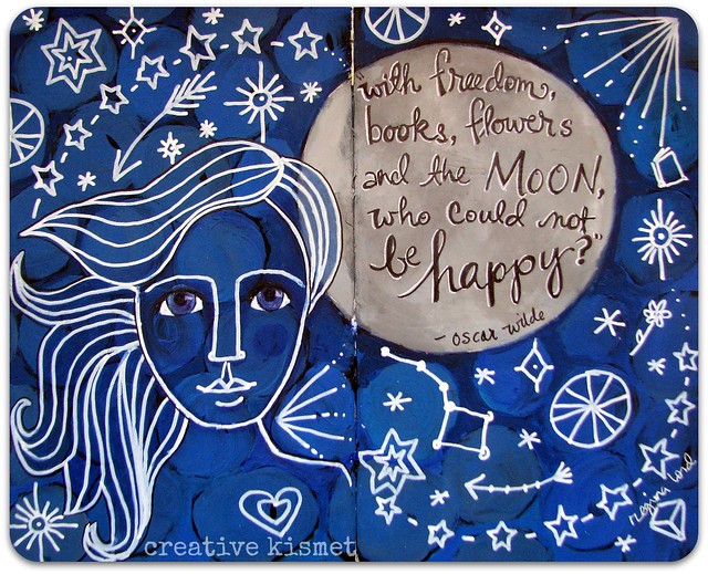 be happy art journal page by Regina Lord