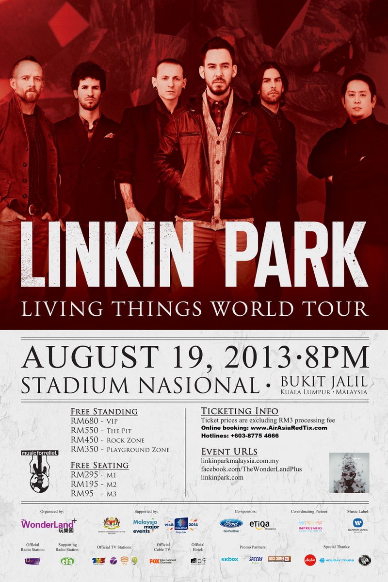 Konsert Linkin Park, ‘Living Things’ World Tour Live Di Malaysia 2013