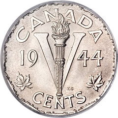 1944 Canadian Victory nickel