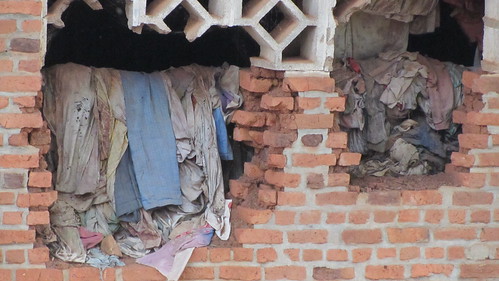 Clothes and remnants of those that died inside the church and compound.