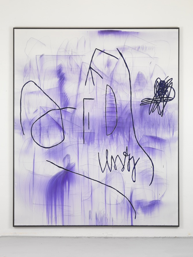 1 Jana Schröder, Spontacts, L 10, 2012, 240 x 200 cm, Kopierstift und Öl auf Leinwand