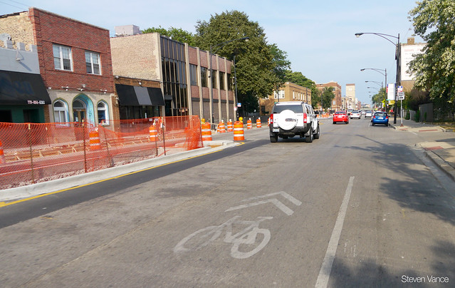 Lawrence Avenue streetscape and road diet construction