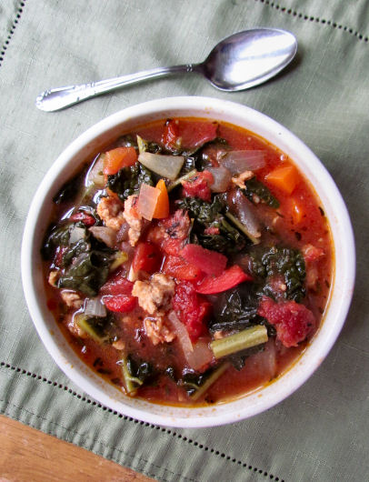 Italian Sausage and Tomato and Kale Soup