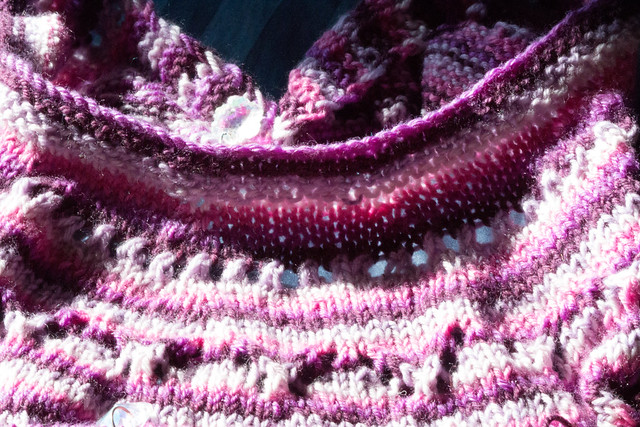 Demonstration of knitting photography in the sun and why it can be challenging