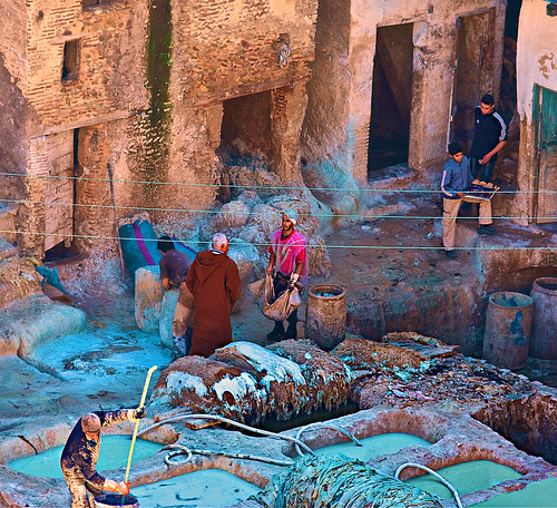 Traditional tanneries in Fez by Capitano Dick