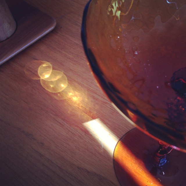 Italian Amber Art Glass Stemmed Compote
