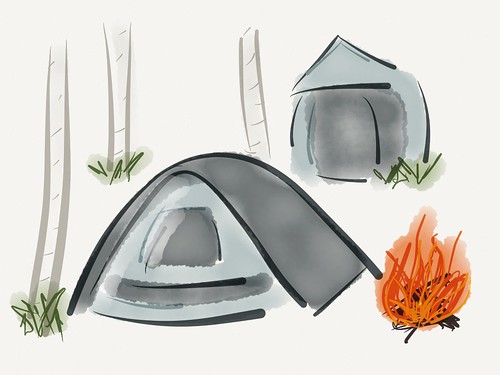 camping drawing