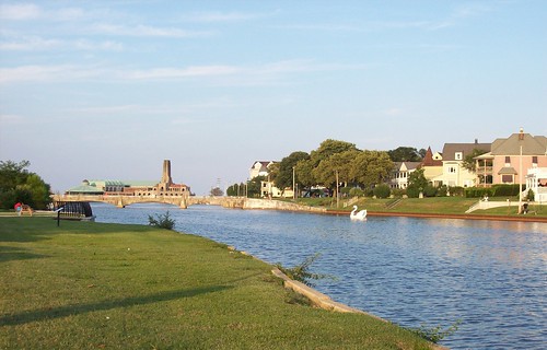 wesley lake with old casino at end