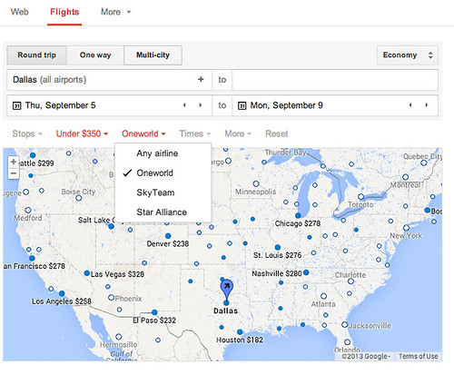 Google Flights Map