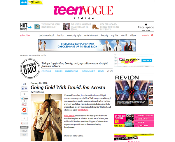 Teen Vogue - Gold Saturn