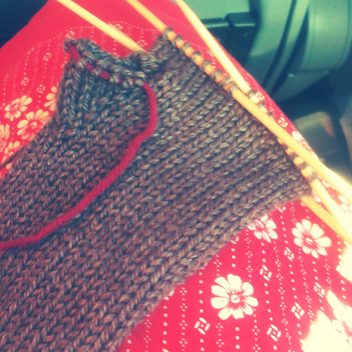 Knitting on a train