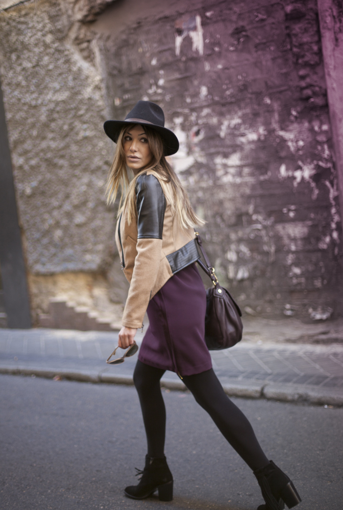 street style barbara crespo sheinside zara burgundy for fall outfit fashion blogger 