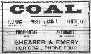 Shearer & Emery ad for coal