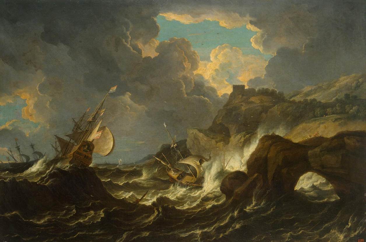 Storm in the Sea by Peter Mulier II