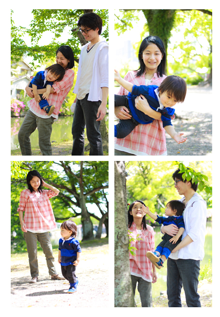 家族写真　子供写真　三重県桑名市　九華公園　屋外出張撮影　