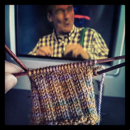 Airplane knitting and Who's Line Is It Anyway.... great combo