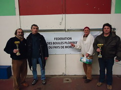 08/02/2014 - Pouliet (Morlaix) : Les finalistes du concours de boules plombées en doublettes mêlées