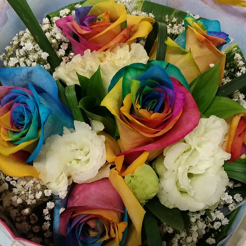 Multi-colored roses for vday 2014