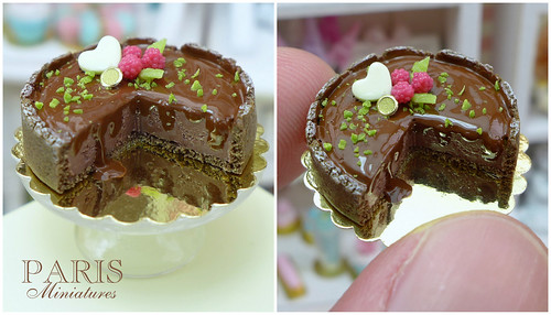 Miniature chocolate cheesecake in 12th scale