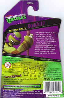 WICKED COOL TOYS :: Nickelodeon TEENAGE MUTANT NINJA TURTLES; 'WATER GROW TURTLES' - DONATELLO iv // ..card backer  (( 2013 ))