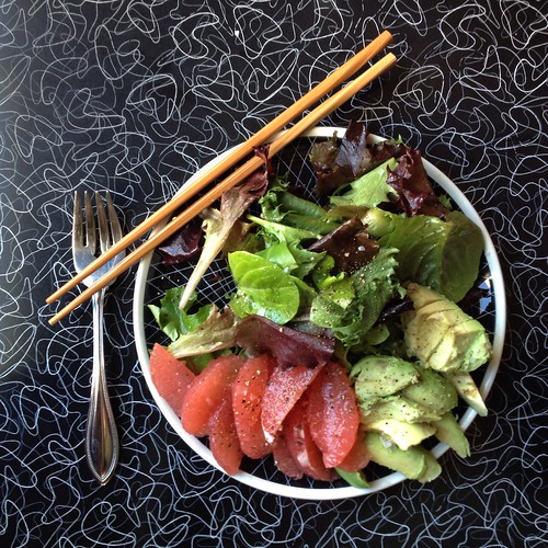 Salad with chopsticks