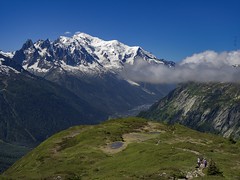  Hiking and skiing the  Mont-Blanc area trails and glaciers.