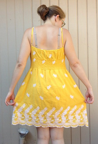 Yellow Rose of Texas Dress-to-Cami Refashion - Before