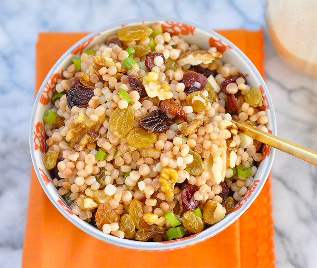 Israeli Couscous Salad with Dried Fruit & Walnuts