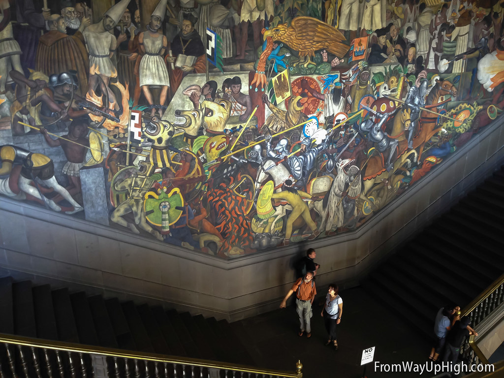 Diego Rivera’s famous Epic of the Mexican People mural in the Zocalo