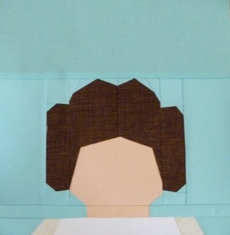 Paper pieced LEGO Princess Leia