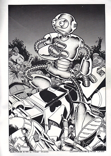 The Original "FUGITOID #1" ix // 'Fugitoid On the Run' pin-up page by Laird (( 1985 ))