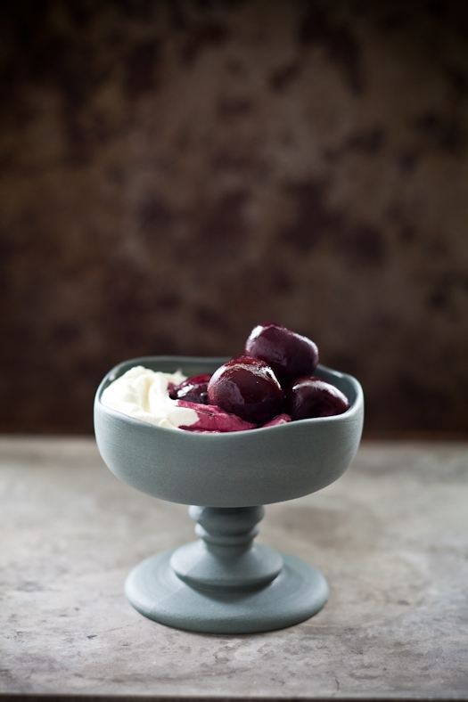 Red Wine Cherries & Goat Cheese Mousse