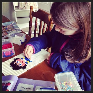 Very lovely afternoon with Josie and the #hamabeads today.