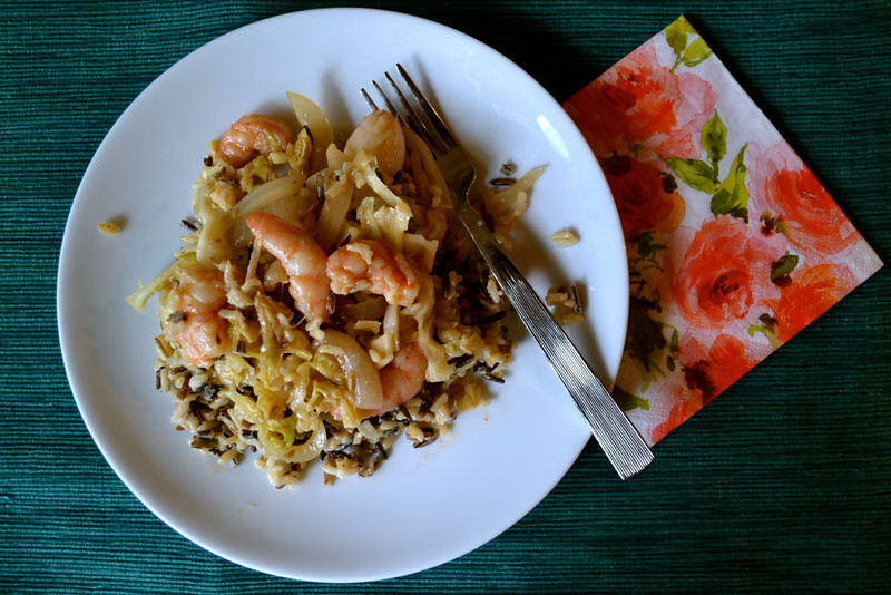 indian stir fried cabbage and shrimp | things i made today