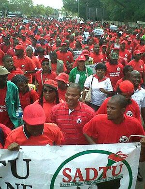 The South African Democratic Teachers Union (Sadtu). The labor organization is an affiliate of the Congress of South African Trade Unions (Cosatu). by Pan-African News Wire File Photos