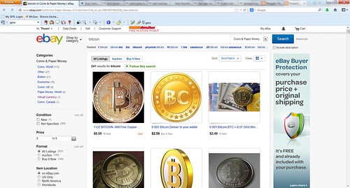 eBay bitcoin sales virtual currency