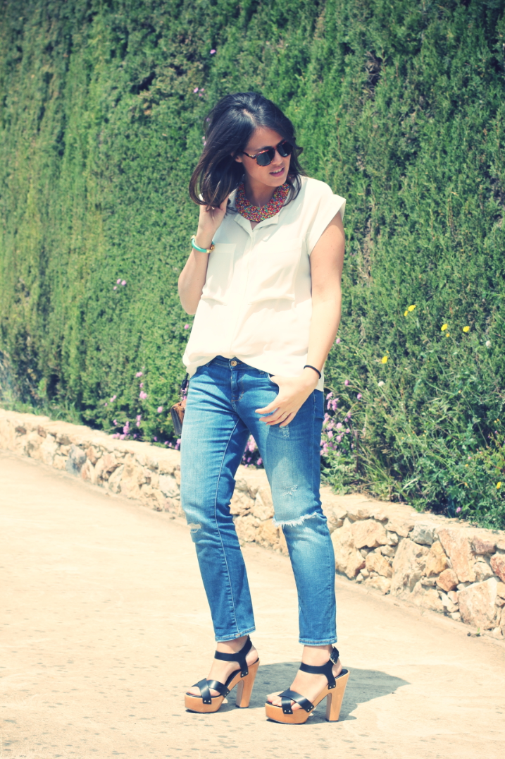 Look white shirt + jeans - Monicositas