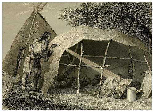 002-Brujo hechizando a una joven india con un rayo de luz-The Indian tribes of the United States..1884-H. R. Schoolcraft