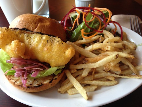 November 8 #dailylunches #500 - battered cod on a bun at Petit Bills Bistro