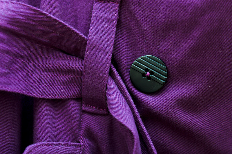 Trench Coat Button and Belt Detail