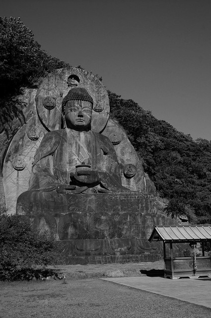 fine day and huge stone Buddha