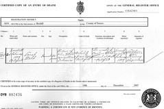 Sarah Webb Death Certificate