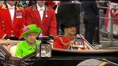 Queen Elizabeth 2 And Prince Philip Trooping The Colour BBC1 Screenshot Horseguards Parade London June 2016