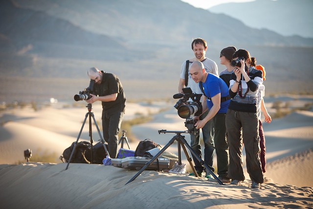 Manfrotto Be Free Tripod ad shoot BTS - Death Valley Mesquite Sand Dunes